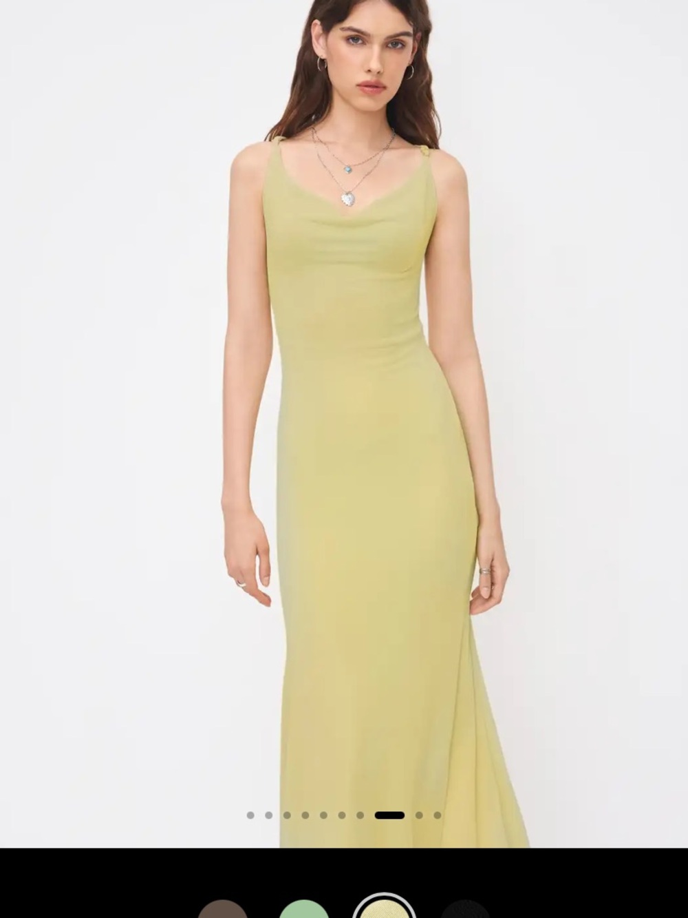 Sleek yellow Slip Maxi Dress XS